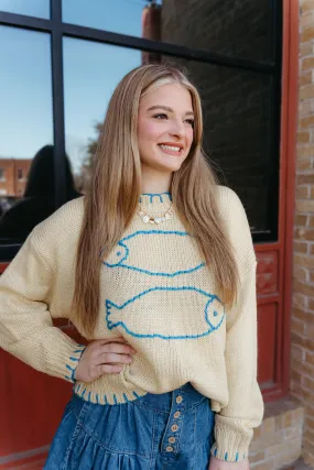 Butter Fish Sweater with Stitching Hem BRW2936-2