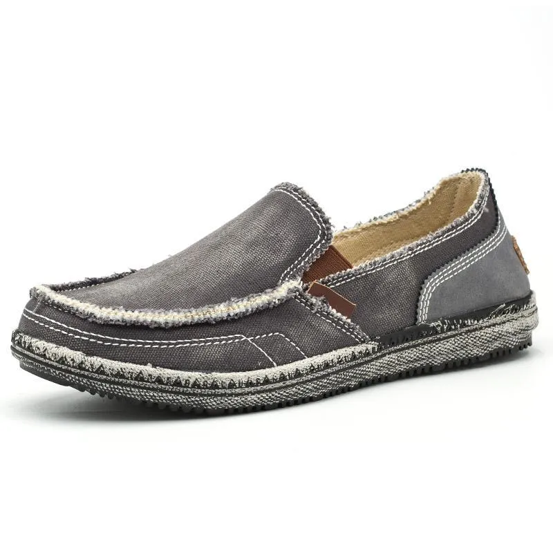 Men's Casual Canvas Denim Soft Breathable Walking Flat Loafers