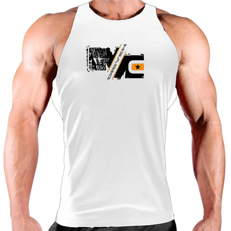 Men's Summer Casual Cotton Tank Top With Print